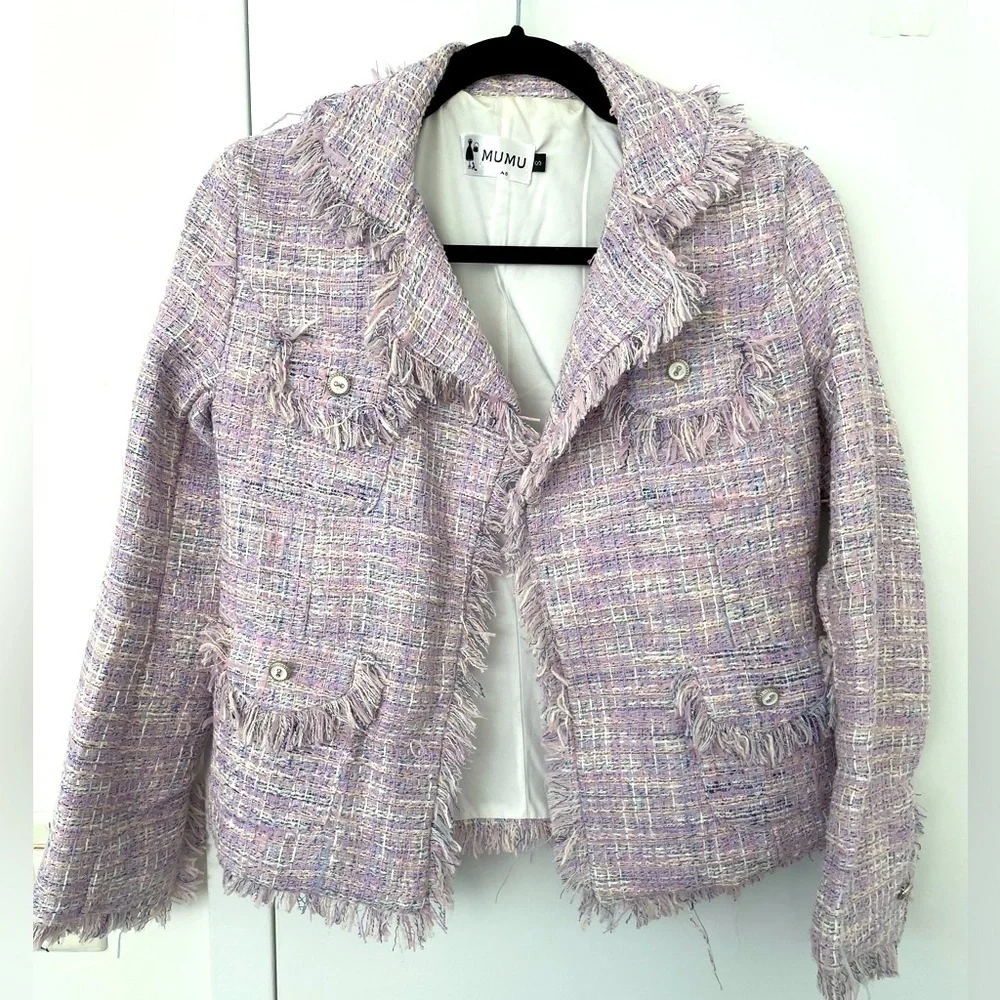 Light purple lavender tweed jacket NWOT - Picture 1 of 4
